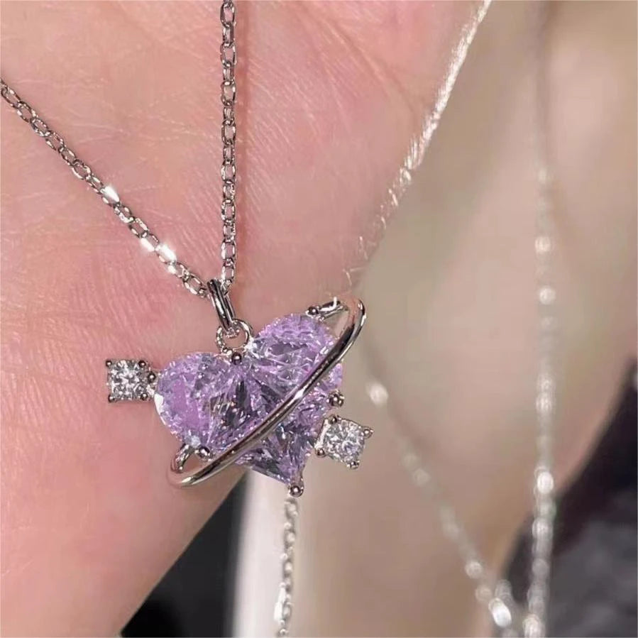 Whimsical Pink Heart Pendant Necklace™