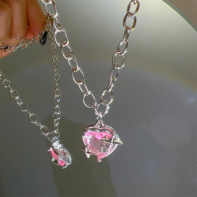 Whimsical Pink Heart Pendant Necklace™